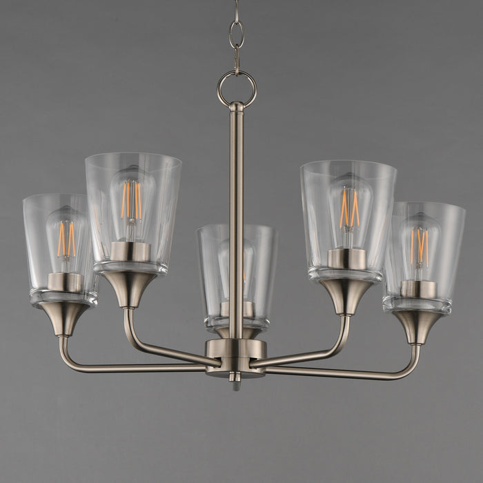 Myhouse Lighting Maxim - 12875CLSN - Five Light Chandelier - Hudson - Satin Nickel