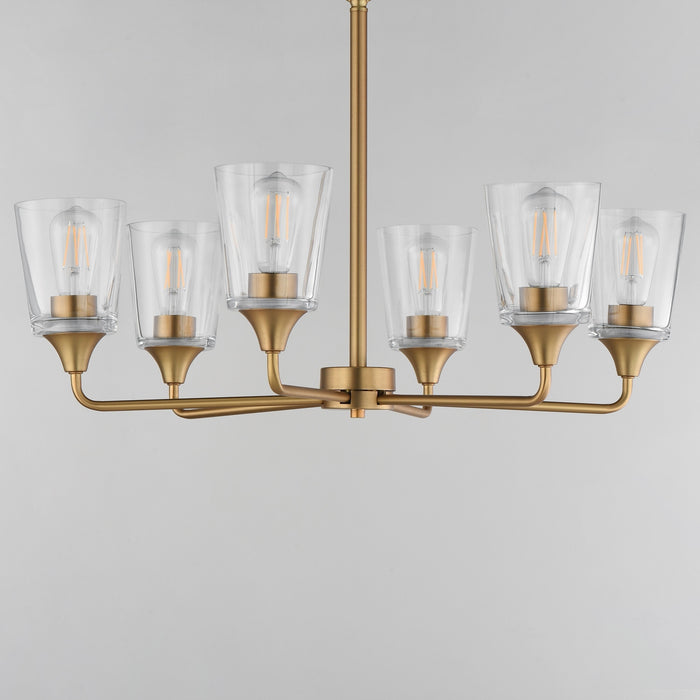 Myhouse Lighting Maxim - 12876CLNAB - Six Light Chandelier - Hudson - Natural Aged Brass