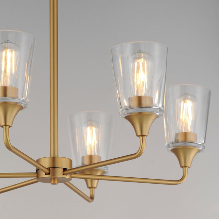 Myhouse Lighting Maxim - 12876CLNAB - Six Light Chandelier - Hudson - Natural Aged Brass