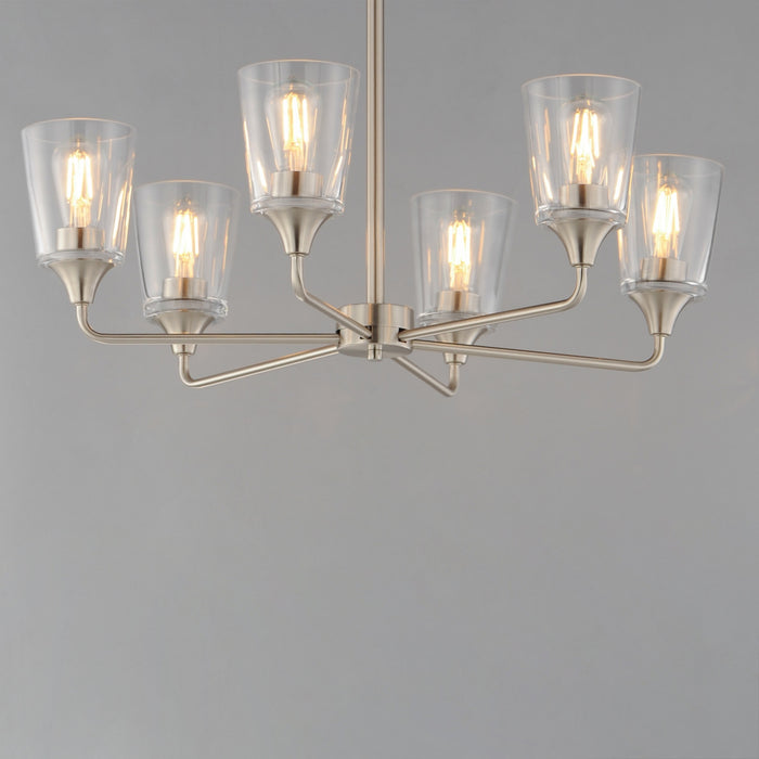 Myhouse Lighting Maxim - 12876CLSN - Six Light Chandelier - Hudson - Satin Nickel
