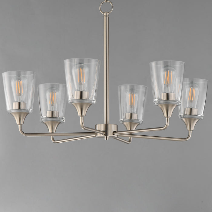 Myhouse Lighting Maxim - 12876CLSN - Six Light Chandelier - Hudson - Satin Nickel