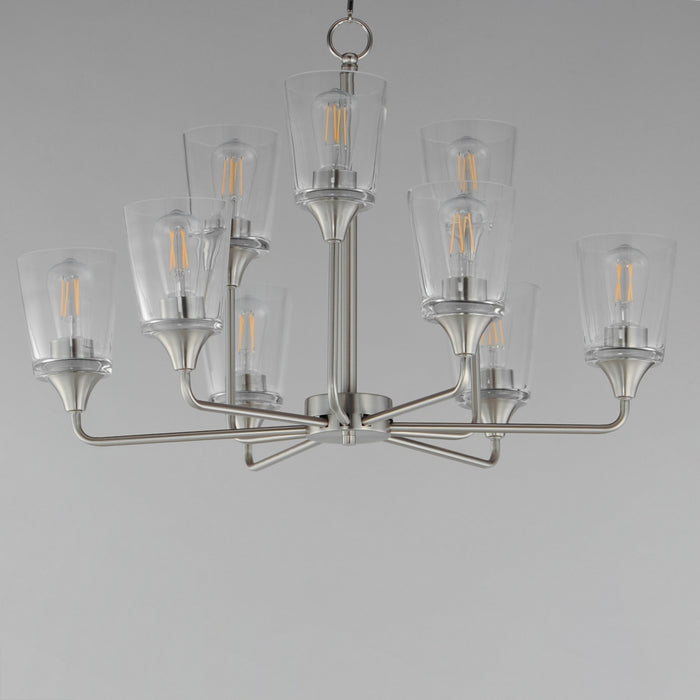 Myhouse Lighting Maxim - 12879CLSN - Nine Light Chandelier - Hudson - Satin Nickel