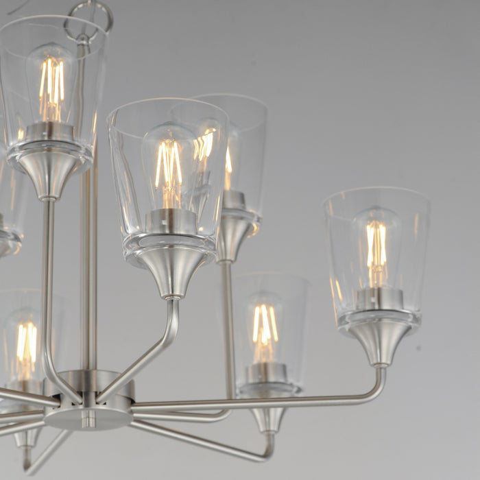 Myhouse Lighting Maxim - 12879CLSN - Nine Light Chandelier - Hudson - Satin Nickel
