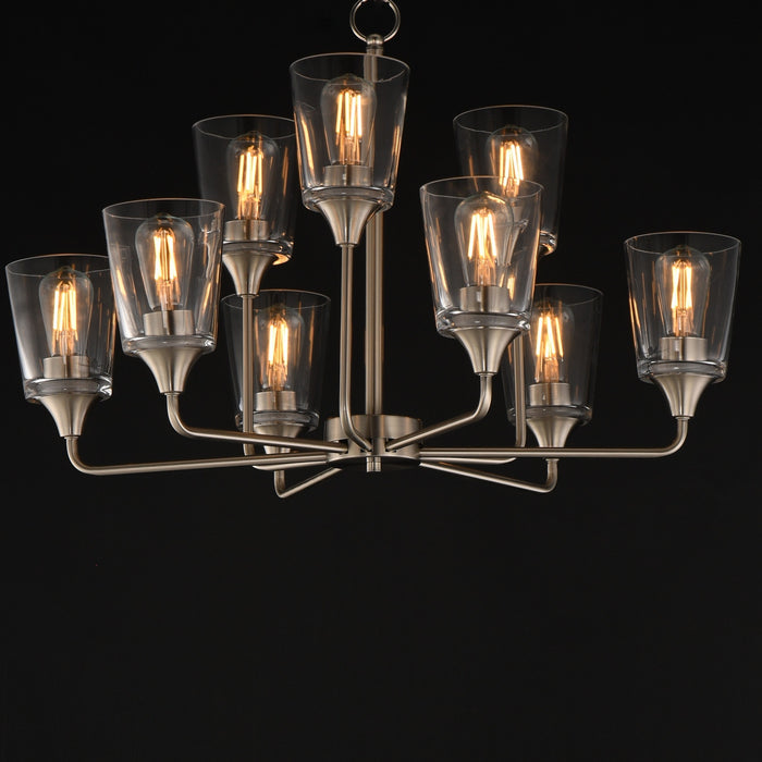 Myhouse Lighting Maxim - 12879CLSN - Nine Light Chandelier - Hudson - Satin Nickel