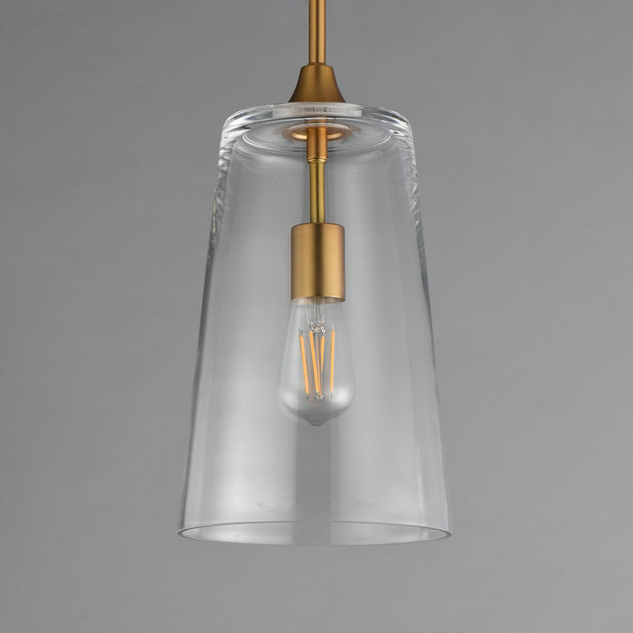 Myhouse Lighting Maxim - 12886CLNAB - One Light Pendant - Hudson - Natural Aged Brass