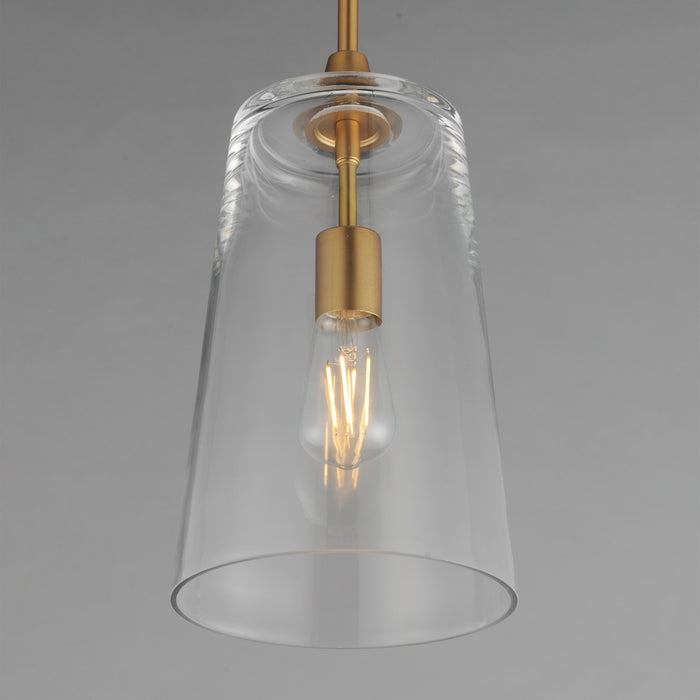 Myhouse Lighting Maxim - 12886CLNAB - One Light Pendant - Hudson - Natural Aged Brass