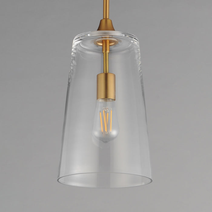 Myhouse Lighting Maxim - 12886CLNAB - One Light Pendant - Hudson - Natural Aged Brass