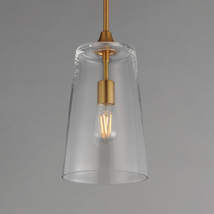 Myhouse Lighting Maxim - 12886CLNAB - One Light Pendant - Hudson - Natural Aged Brass