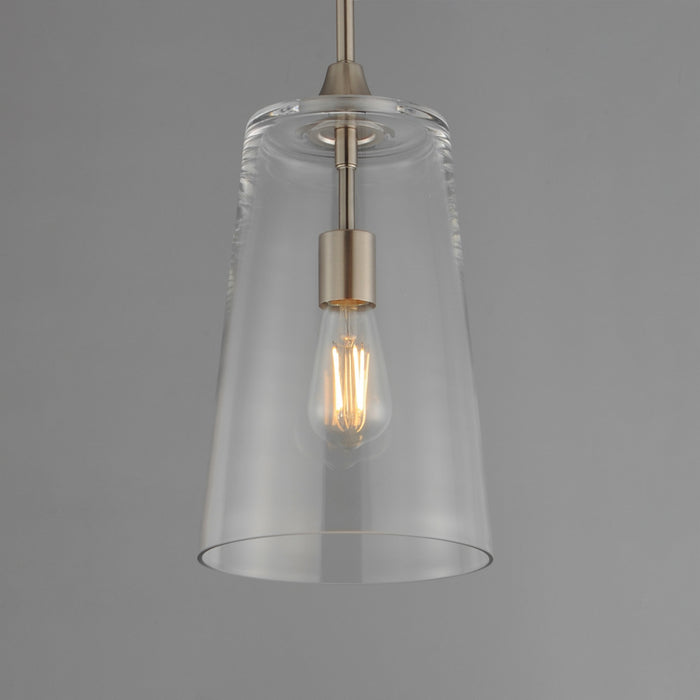 Myhouse Lighting Maxim - 12886CLSN - One Light Pendant - Hudson - Satin Nickel