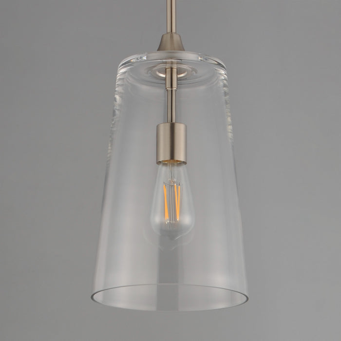 Myhouse Lighting Maxim - 12886CLSN - One Light Pendant - Hudson - Satin Nickel