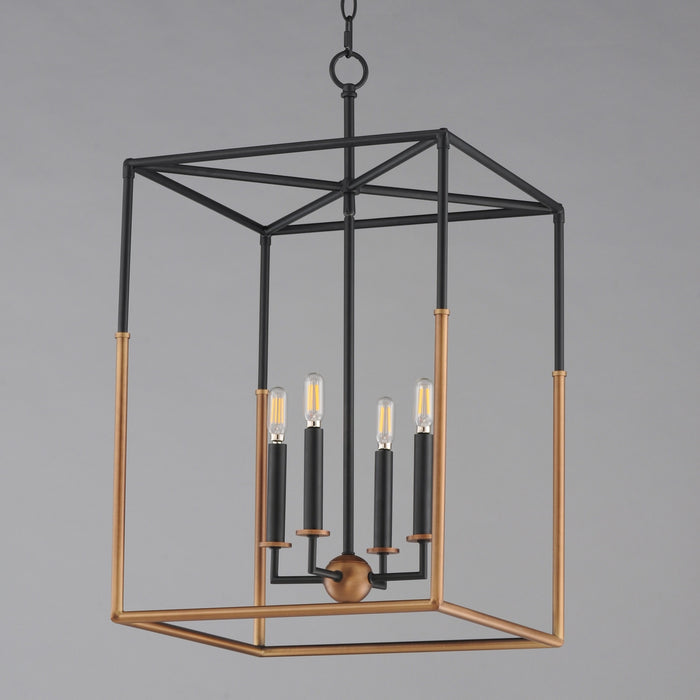 Myhouse Lighting Maxim - 28625BKWBR - Four Light Pendant - SoHo - Black/Weathered Brass