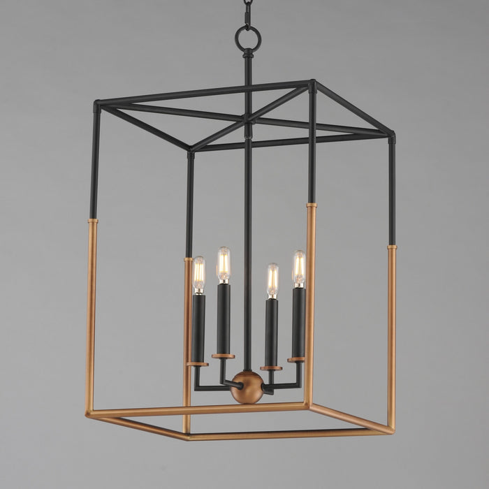 Myhouse Lighting Maxim - 28625BKWBR - Four Light Pendant - SoHo - Black/Weathered Brass