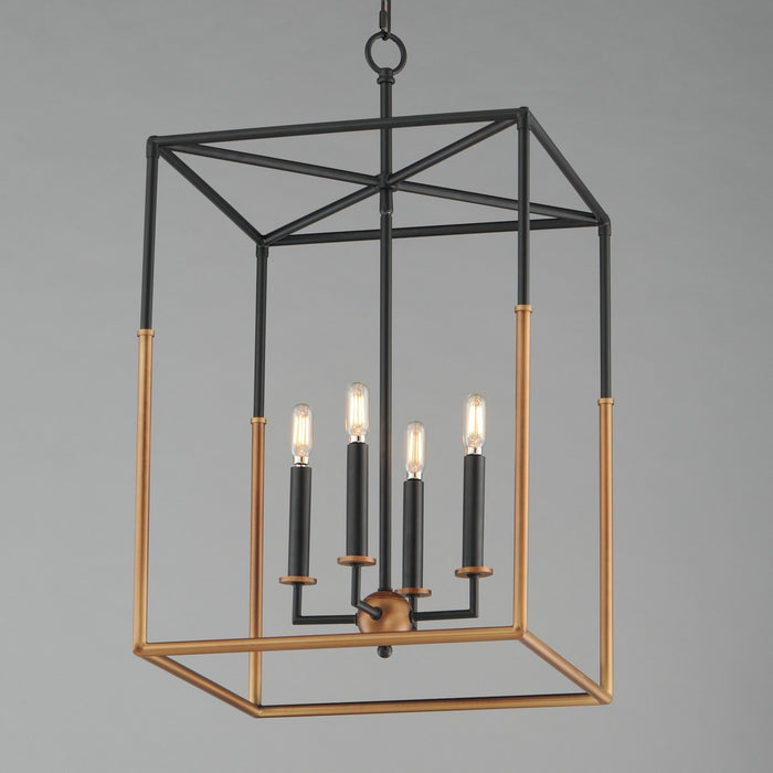 Myhouse Lighting Maxim - 28625BKWBR - Four Light Pendant - SoHo - Black/Weathered Brass