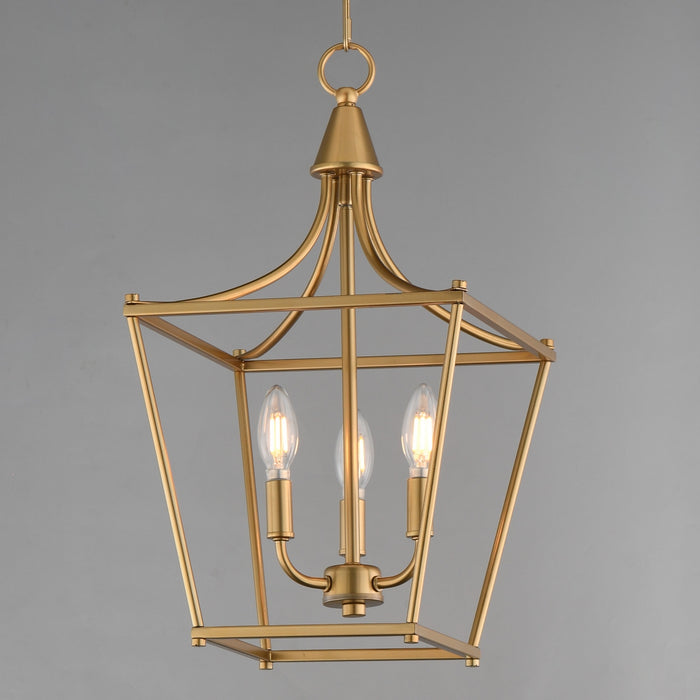 Myhouse Lighting Maxim - 25313NAB - Three Light Pendant - Clifton - Natural Aged Brass