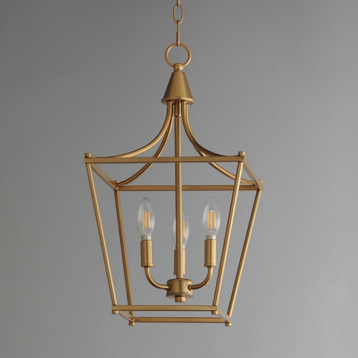 Myhouse Lighting Maxim - 25313NAB - Three Light Pendant - Clifton - Natural Aged Brass