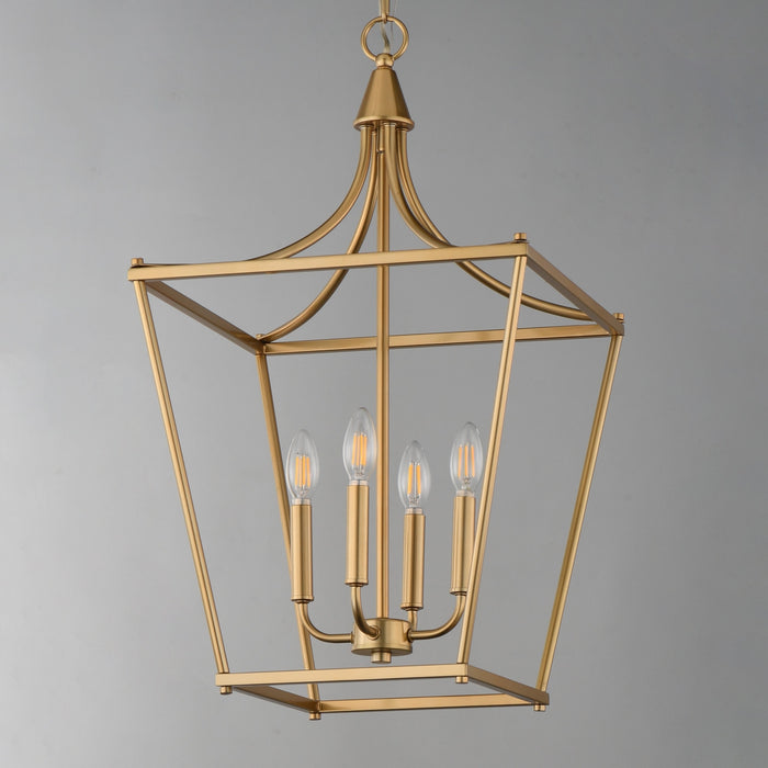 Myhouse Lighting Maxim - 25314NAB - Four Light Pendant - Clifton - Natural Aged Brass