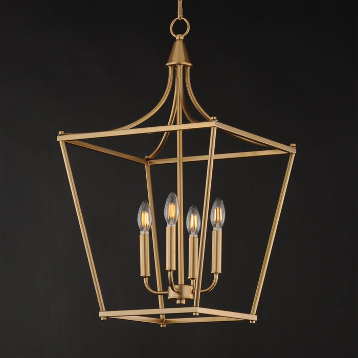 Myhouse Lighting Maxim - 25314NAB - Four Light Pendant - Clifton - Natural Aged Brass