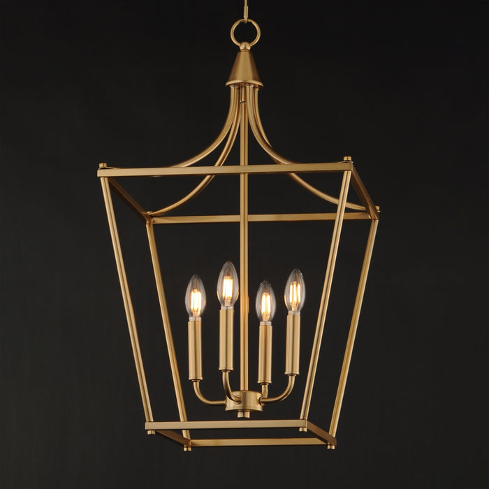 Myhouse Lighting Maxim - 25314NAB - Four Light Pendant - Clifton - Natural Aged Brass
