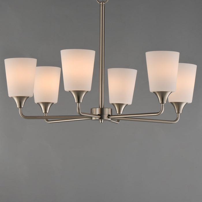 Myhouse Lighting Maxim - 12876SWSN - Six Light Chandelier - Hudson - Satin Nickel