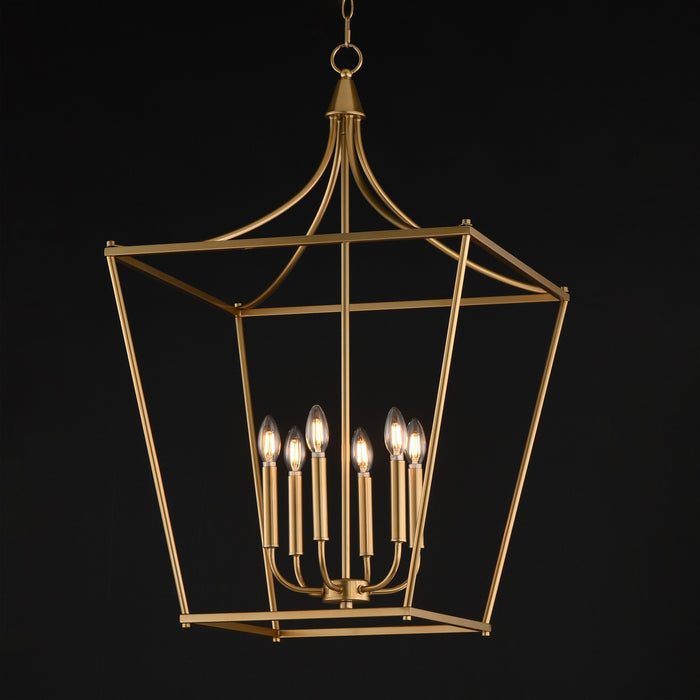Myhouse Lighting Maxim - 25316NAB - Six Light Pendant - Clifton - Natural Aged Brass