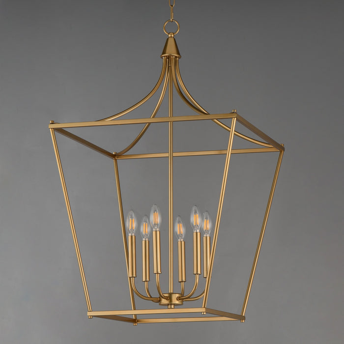 Myhouse Lighting Maxim - 25316NAB - Six Light Pendant - Clifton - Natural Aged Brass