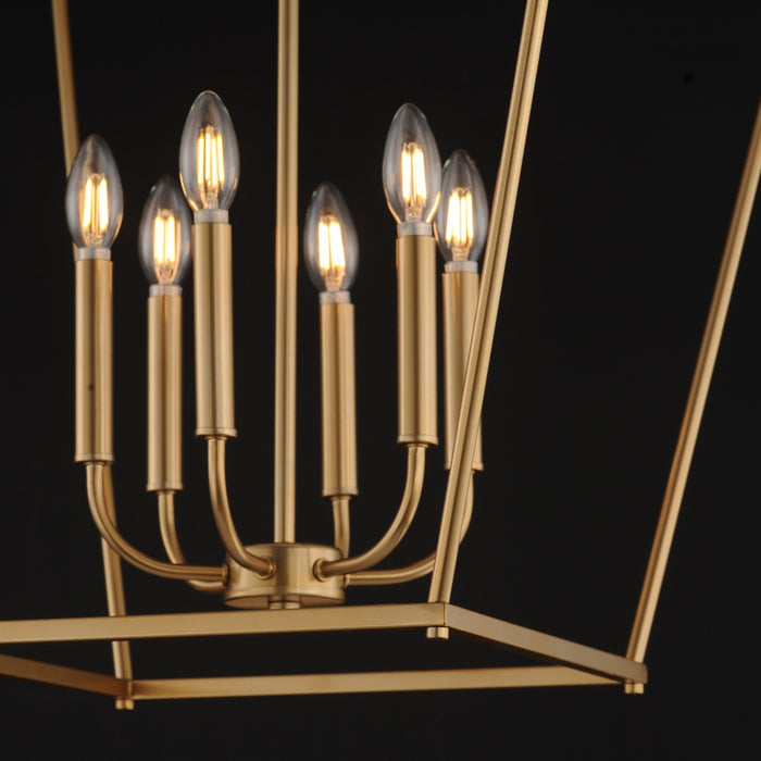 Myhouse Lighting Maxim - 25316NAB - Six Light Pendant - Clifton - Natural Aged Brass