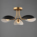 Myhouse Lighting Maxim - 10823BKNAB - Three Light Semi Flush Mount - Maris - Black / Natural Aged Brass