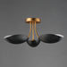 Myhouse Lighting Maxim - 10823BKNAB - Three Light Semi Flush Mount - Maris - Black / Natural Aged Brass