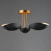 Myhouse Lighting Maxim - 10823BKNAB - Three Light Semi Flush Mount - Maris - Black / Natural Aged Brass