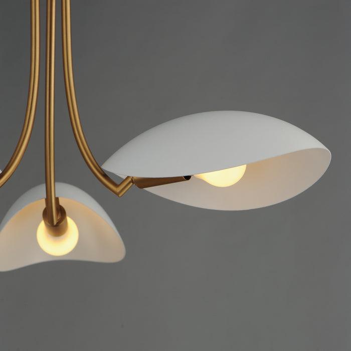 Myhouse Lighting Maxim - 10824WTNAB - Three Light Pendant - Maris - White/Natural Aged Brass