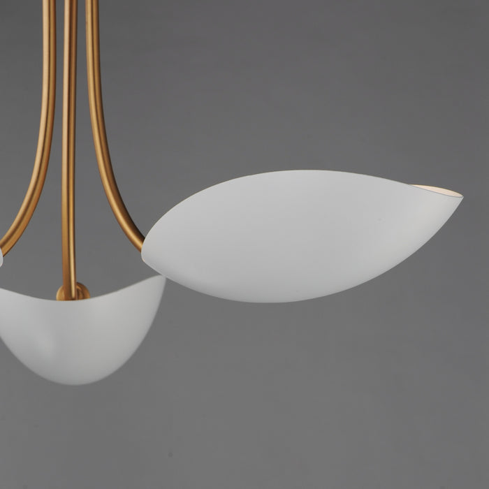 Myhouse Lighting Maxim - 10824WTNAB - Three Light Pendant - Maris - White/Natural Aged Brass
