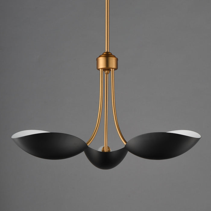 Myhouse Lighting Maxim - 10824BKNAB - Three Light Pendant - Maris - Black / Natural Aged Brass