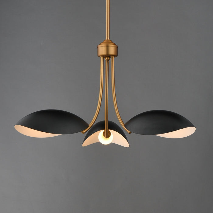 Myhouse Lighting Maxim - 10824BKNAB - Three Light Pendant - Maris - Black / Natural Aged Brass