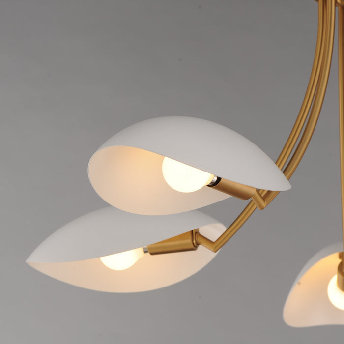 Myhouse Lighting Maxim - 10825WTNAB - Five Light Chandelier - Maris - White/Natural Aged Brass