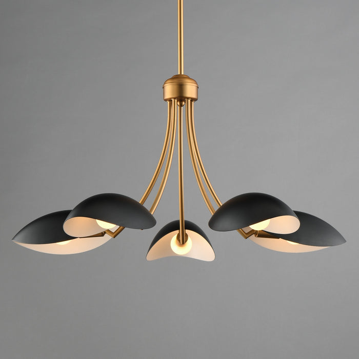 Myhouse Lighting Maxim - 10825BKNAB - Five Light Chandelier - Maris - Black / Natural Aged Brass