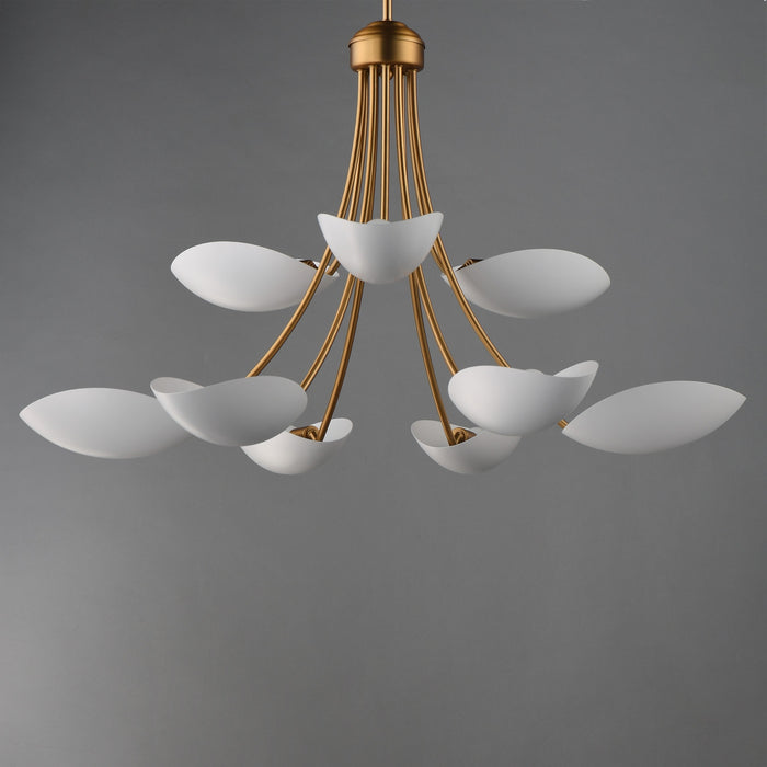 Myhouse Lighting Maxim - 10829WTNAB - Nine Light Chandelier - Maris - White/Natural Aged Brass
