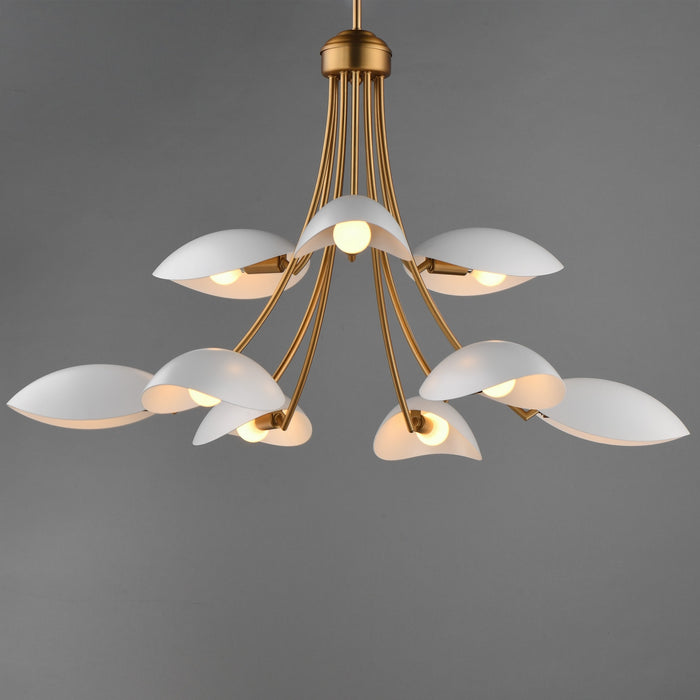 Myhouse Lighting Maxim - 10829WTNAB - Nine Light Chandelier - Maris - White/Natural Aged Brass