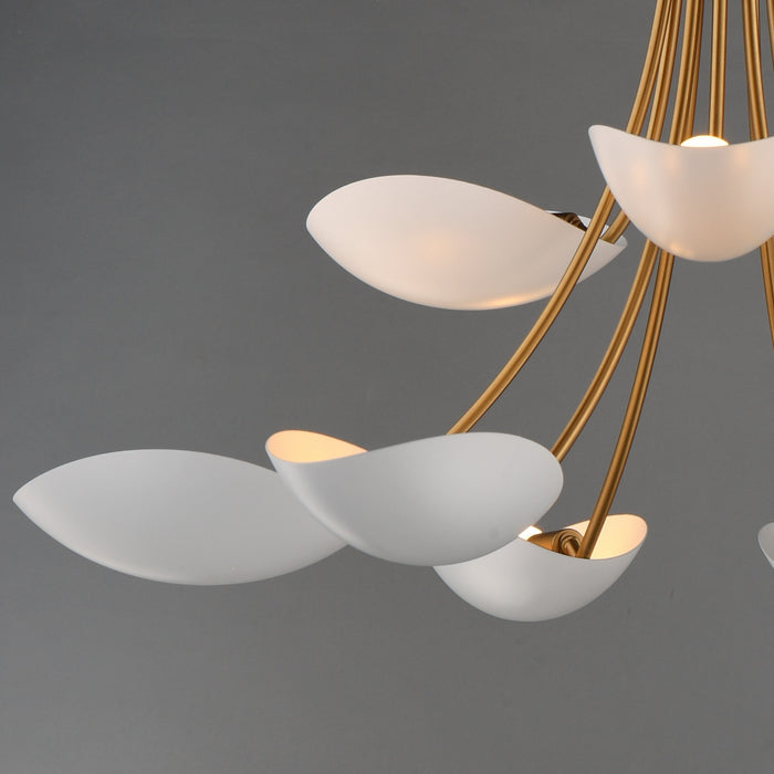 Myhouse Lighting Maxim - 10829WTNAB - Nine Light Chandelier - Maris - White/Natural Aged Brass