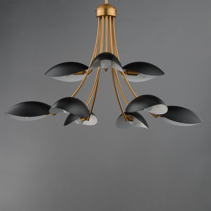 Myhouse Lighting Maxim - 10829BKNAB - Nine Light Chandelier - Maris - Black / Natural Aged Brass