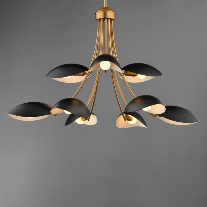Myhouse Lighting Maxim - 10829BKNAB - Nine Light Chandelier - Maris - Black / Natural Aged Brass