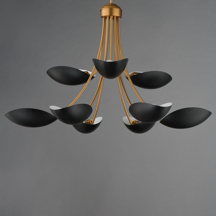 Myhouse Lighting Maxim - 10829BKNAB - Nine Light Chandelier - Maris - Black / Natural Aged Brass