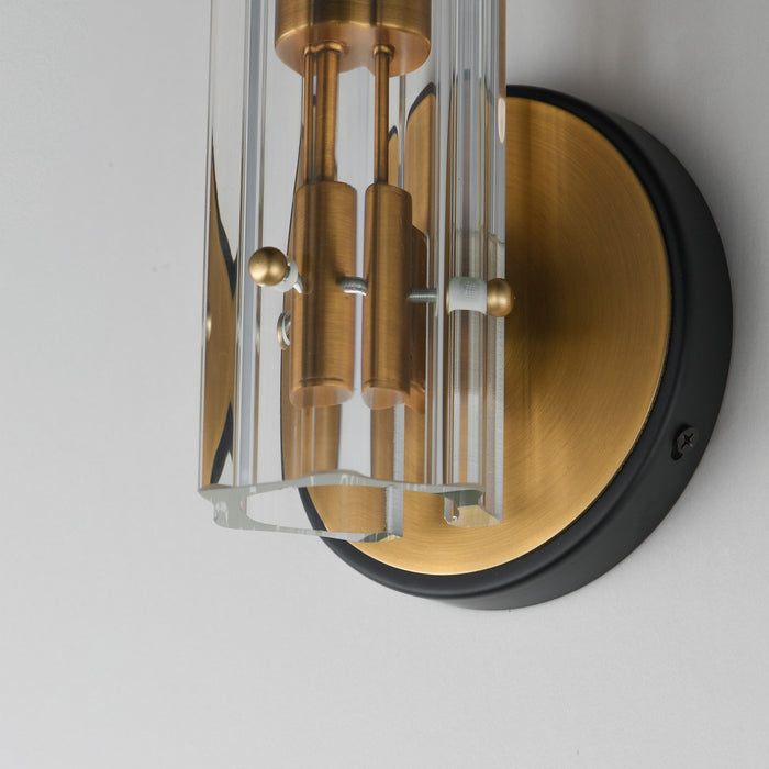 Myhouse Lighting Maxim - 16110CLBKAB - One Light Wall Sconce - Flambeau - Black / Antique Brass