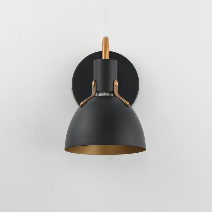Myhouse Lighting Maxim - 12341BKAB - One Light Wall Sconce - Dusk - Black / Antique Brass