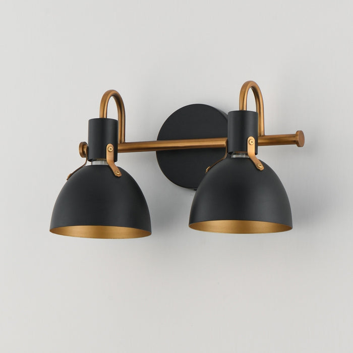 Myhouse Lighting Maxim - 12342BKAB - Two Light Wall Sconce - Dusk - Black / Antique Brass