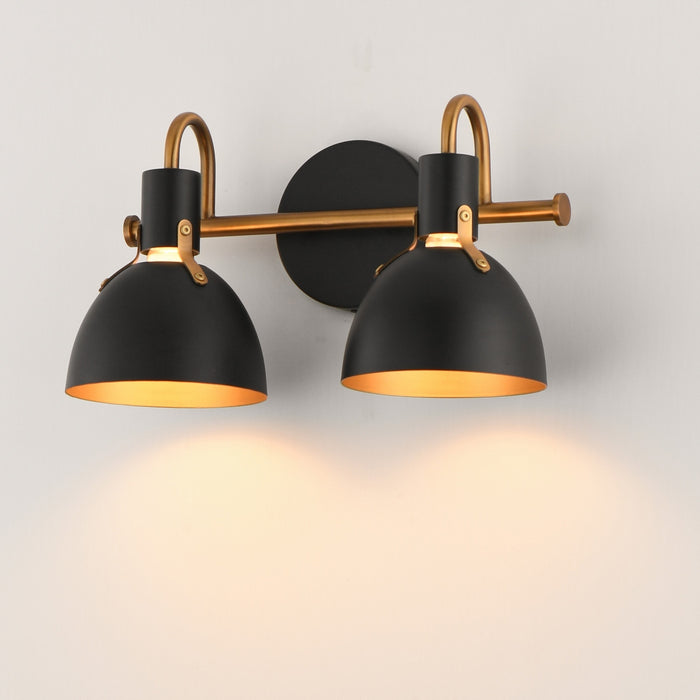 Myhouse Lighting Maxim - 12342BKAB - Two Light Wall Sconce - Dusk - Black / Antique Brass