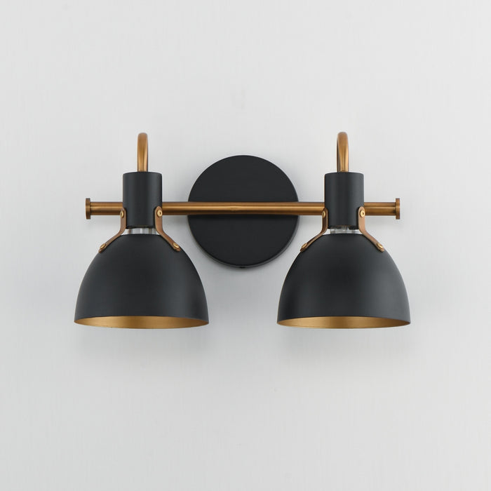 Myhouse Lighting Maxim - 12342BKAB - Two Light Wall Sconce - Dusk - Black / Antique Brass