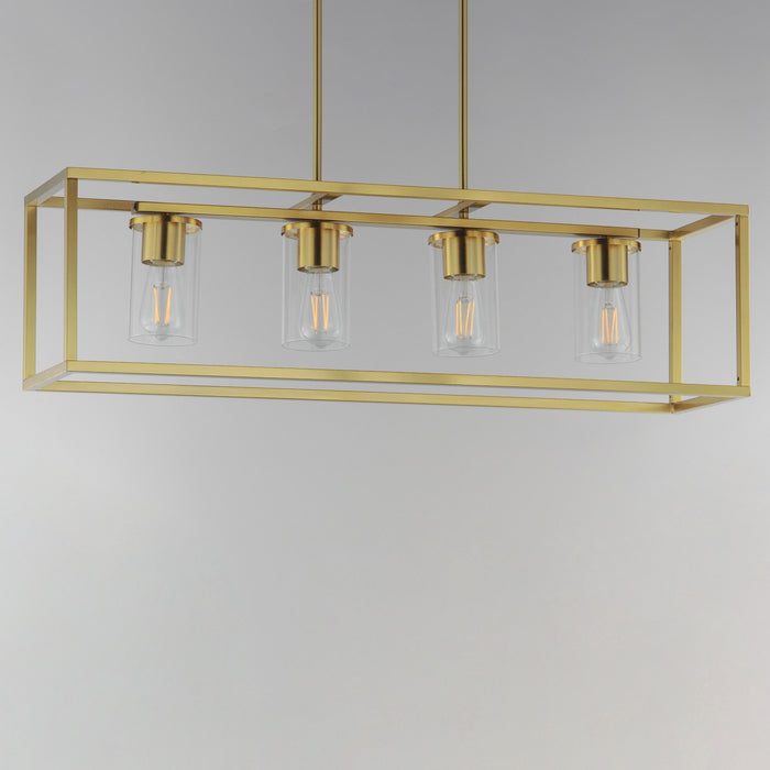 Myhouse Lighting Maxim - 10288CLSBR - Four Light Linear Pendant - Lateral - Satin Brass