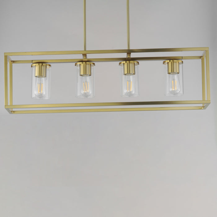 Myhouse Lighting Maxim - 10288CLSBR - Four Light Linear Pendant - Lateral - Satin Brass