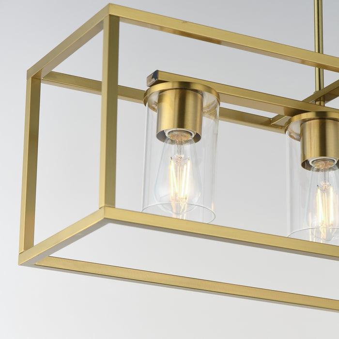 Myhouse Lighting Maxim - 10288CLSBR - Four Light Linear Pendant - Lateral - Satin Brass