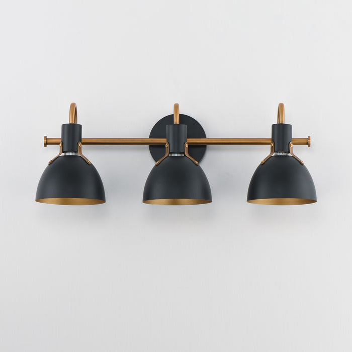 Myhouse Lighting Maxim - 12343BKAB - Three Light Wall Sconce - Dusk - Black / Antique Brass